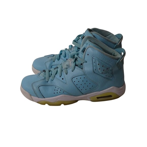 Air Jordan Vi 6 Retro GS Blue Sneakers Kid Size 7Y #543390 407 Lace Up 2016 FLAW - Picture 2 of 12